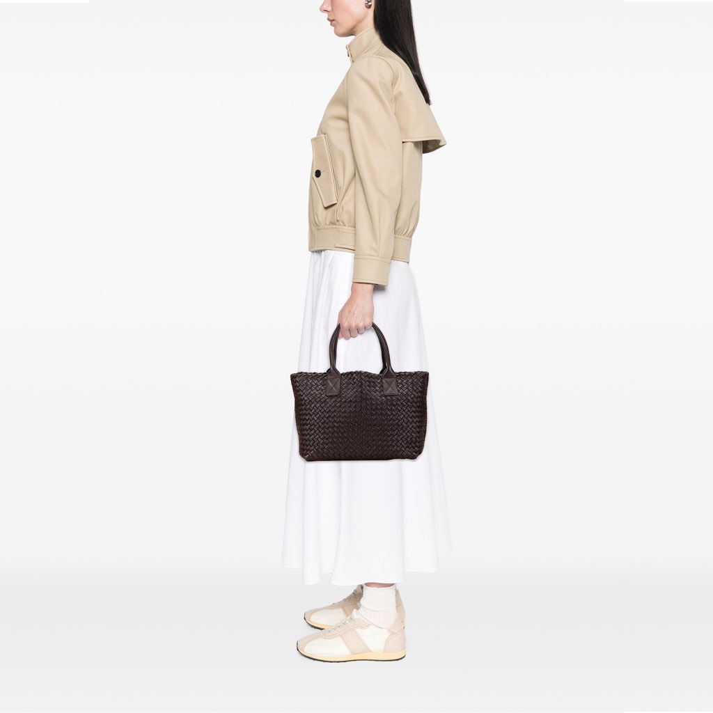 Bottega Veneta Lambskin Intreccio Cabat Tote - Image 12