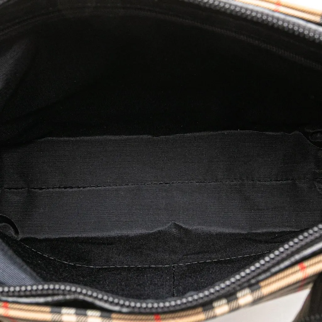 Burberry Haymarket Check Canvas Tote Brown Canvas Good - Model View