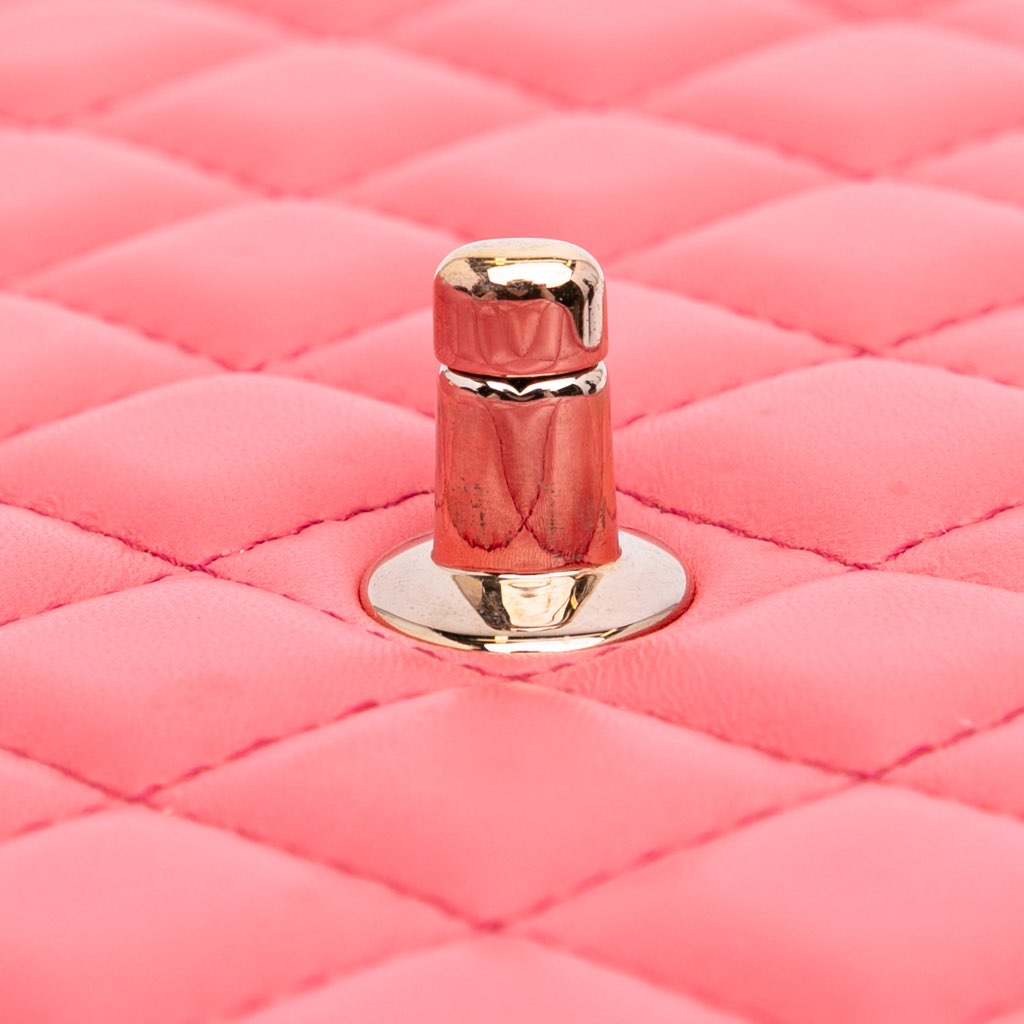 Chanel Quilted Lambskin Pearl Chain East West Single Flap - Image 10