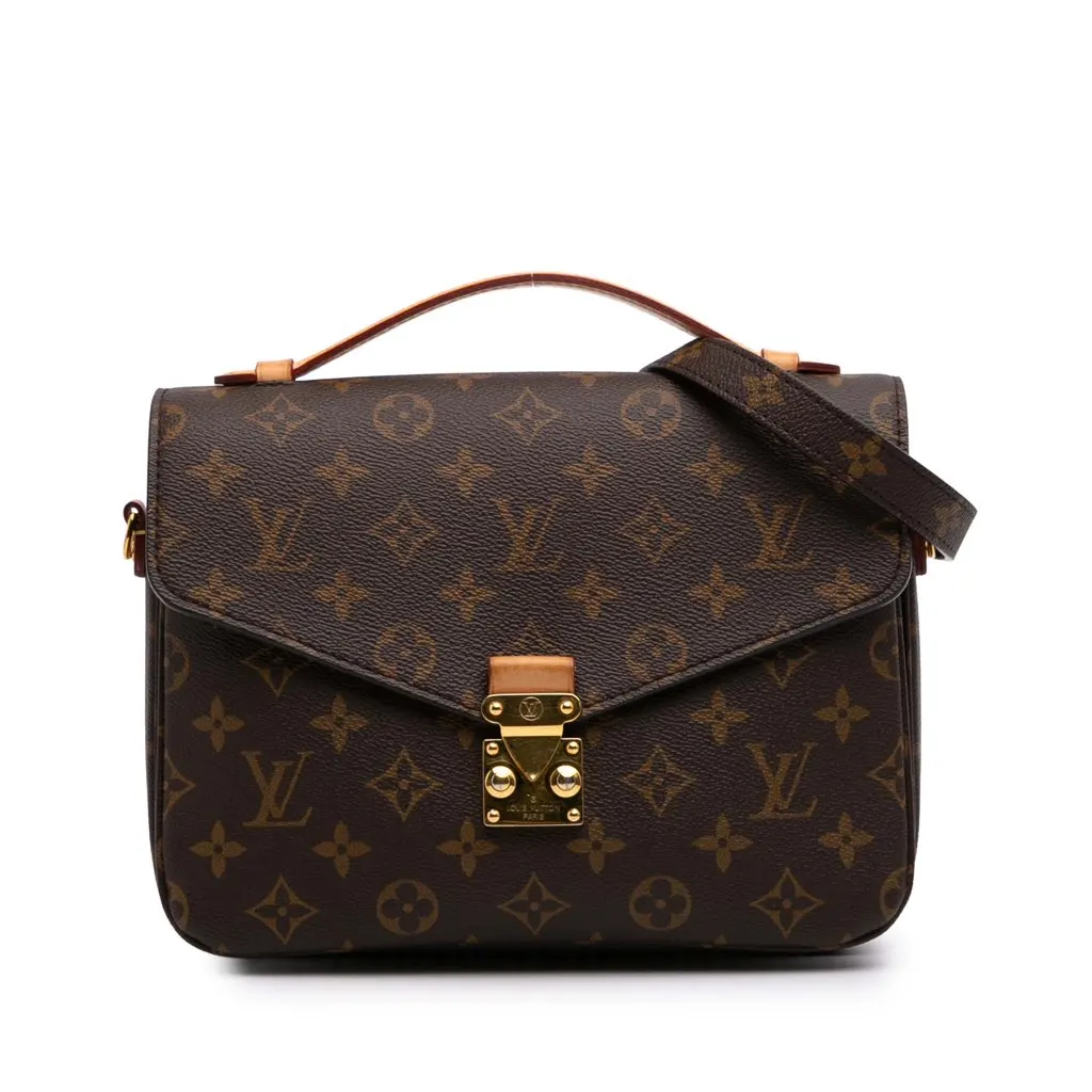 Louis Vuitton Monogram Pochette Metis Brown Canvas Good - Front View