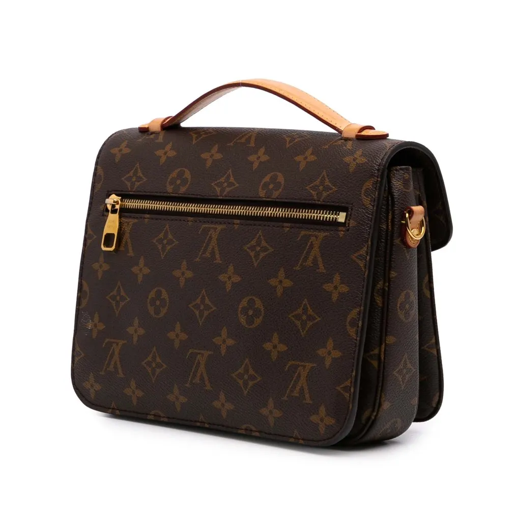Louis Vuitton Monogram Pochette Metis Brown Canvas Good - Back View
