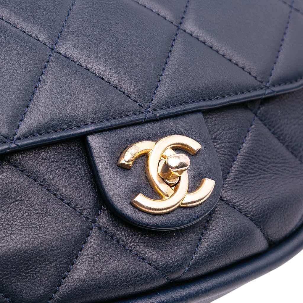 Chanel Mini CC Quilted Calfskin Round Moon Messenger Flap - Image 11