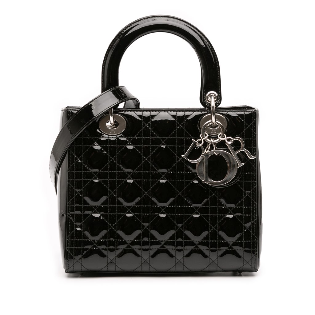 Dior Medium Patent Cannage Lady Dior