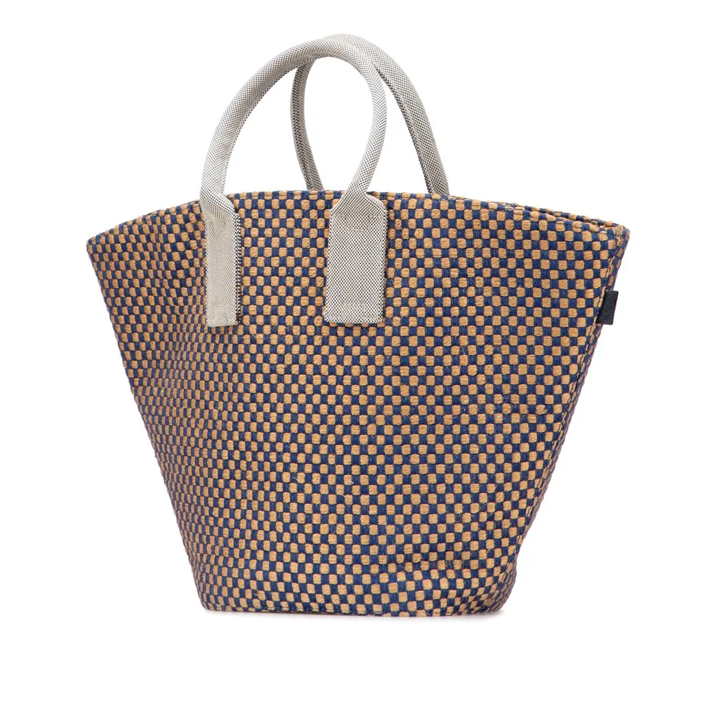 Hermès Linen and Jute Panier Bus Tote GM Brown Polyester Good - Back View