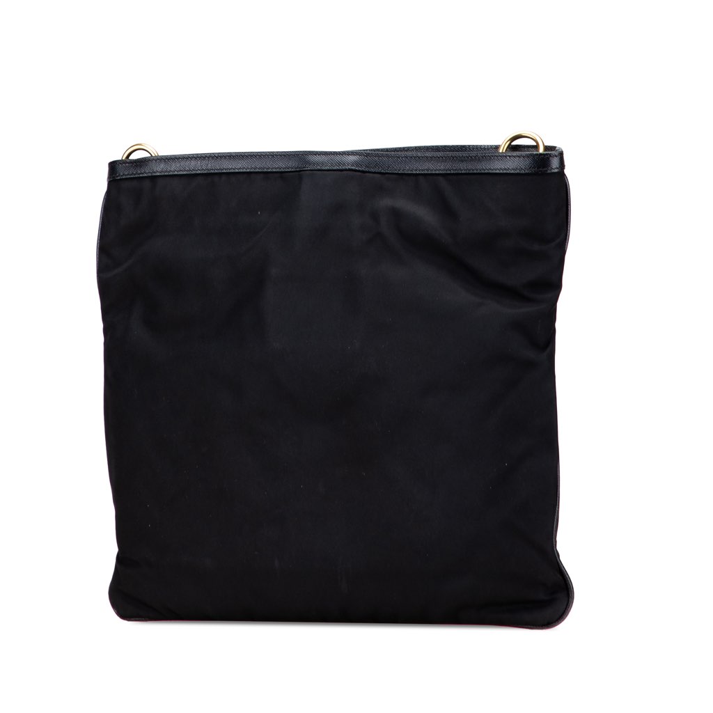 Prada Saffiano Trimmed Tessuto Snap Crossbody - Back view