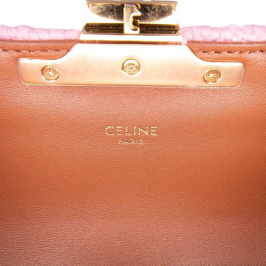 Celine Tweed Claude Chain Shoulder Bag - Side view