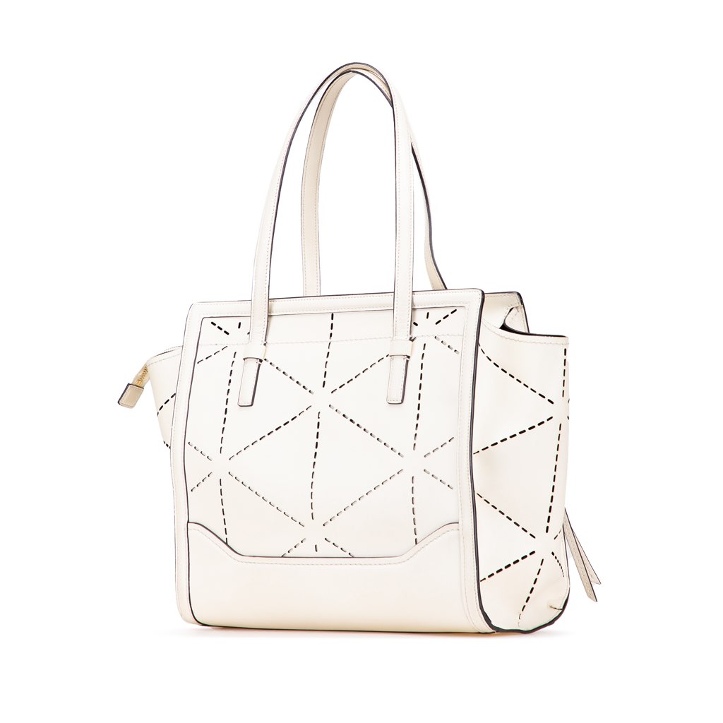 Salvatore Ferragamo Medium Perforated Leather Amy Tote - Back view