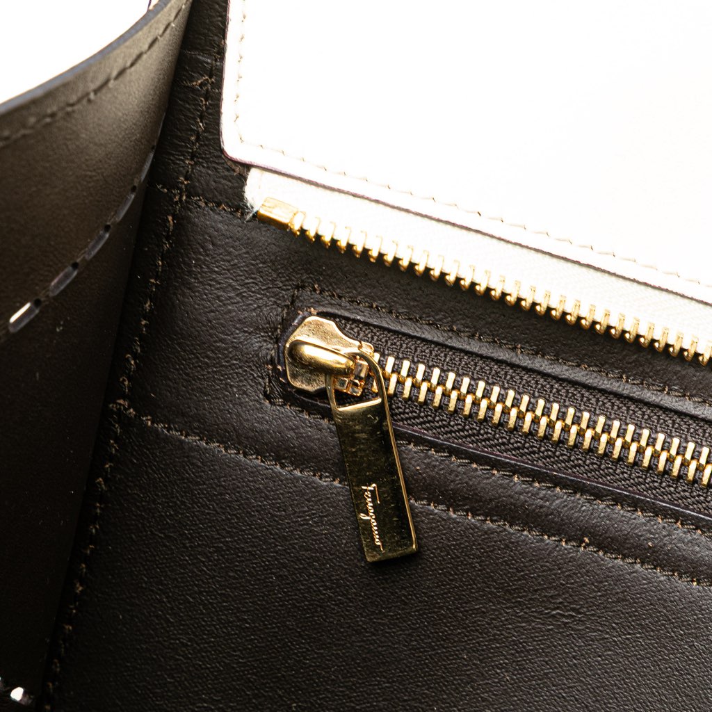 Salvatore Ferragamo Medium Perforated Leather Amy Tote - Image 11