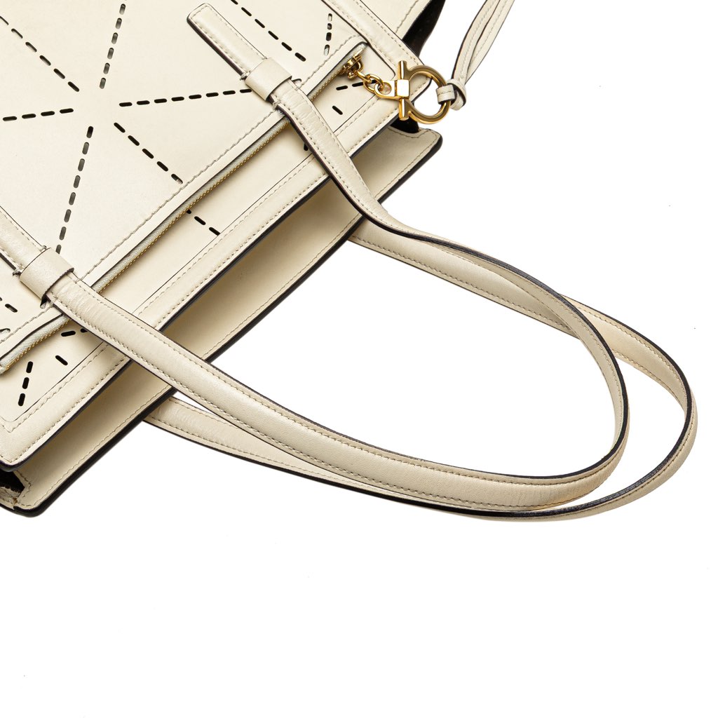 Salvatore Ferragamo Medium Perforated Leather Amy Tote - Image 12