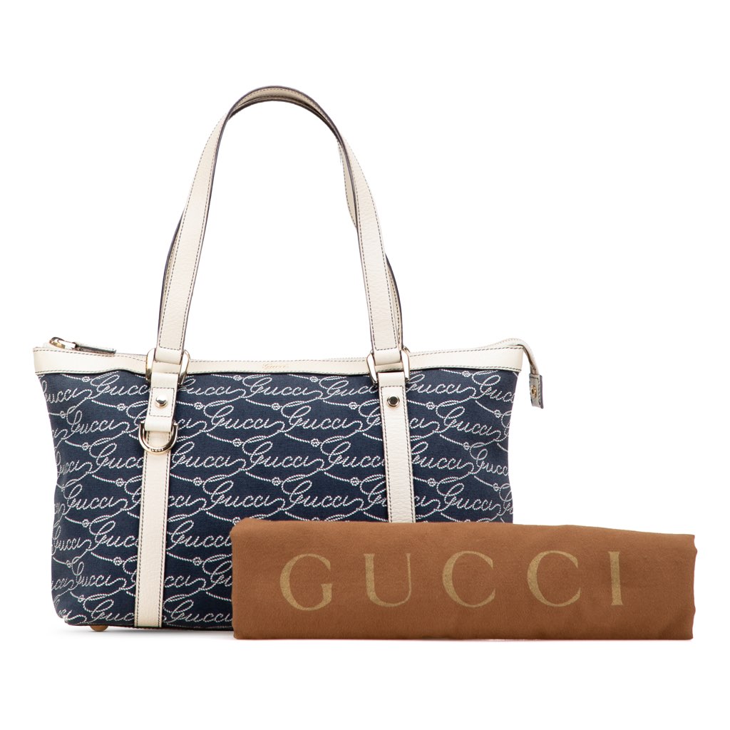 Gucci 85th Anniversary Canvas Logo Abbey D Ring Tote - Image 13