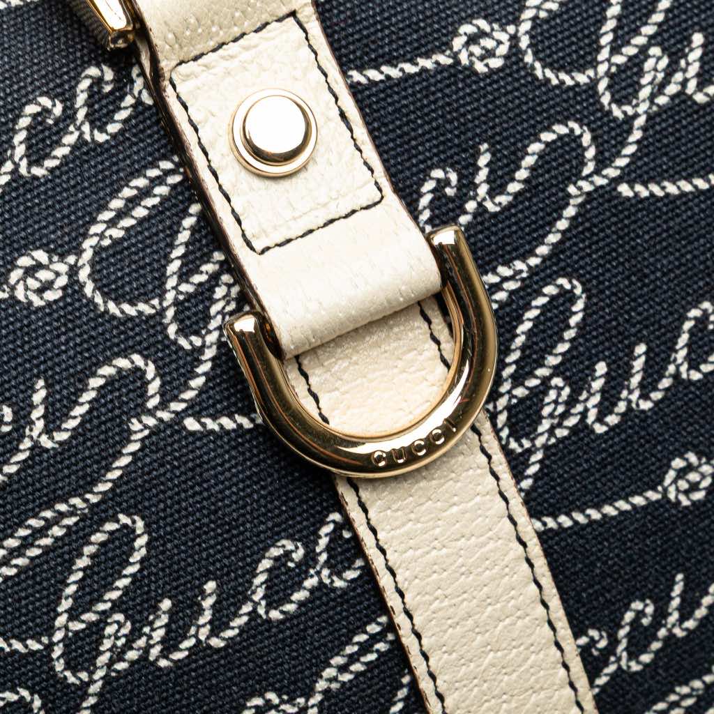 Gucci 85th Anniversary Canvas Logo Abbey D Ring Tote - Image 10