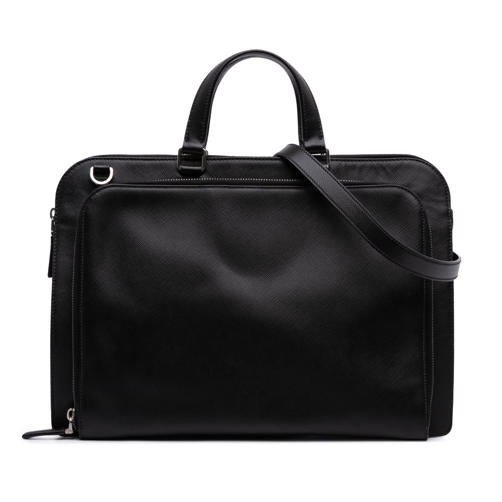 Prada Saffiano Double Zip Business Bag