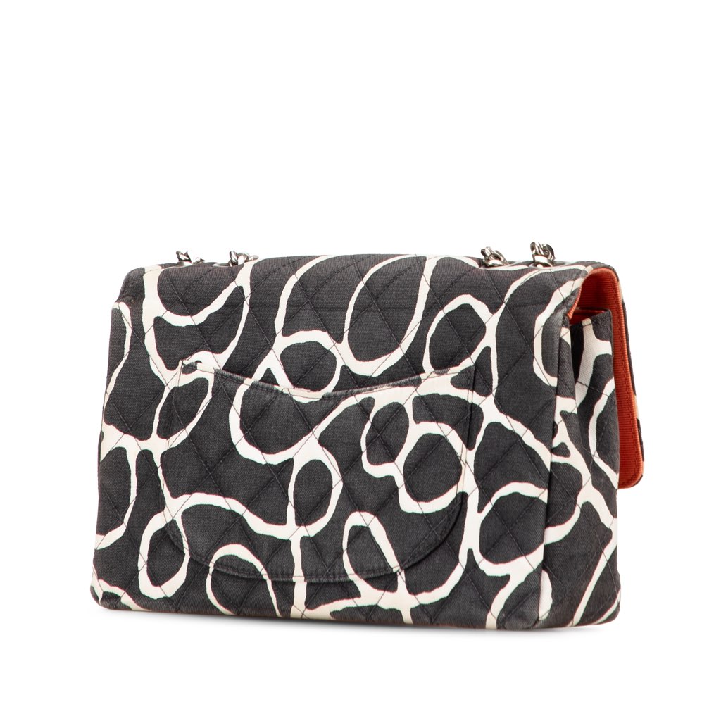 Chanel Medium CC Quilted Printed Canvas Single Flap - Back view