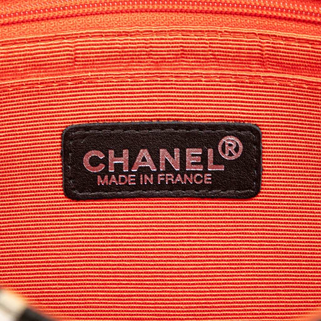 Chanel Medium CC Quilted Printed Canvas Single Flap - Side view