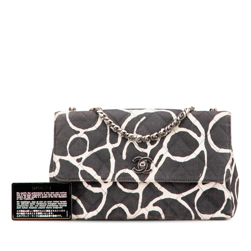 Chanel Medium CC Quilted Printed Canvas Single Flap - Image 11