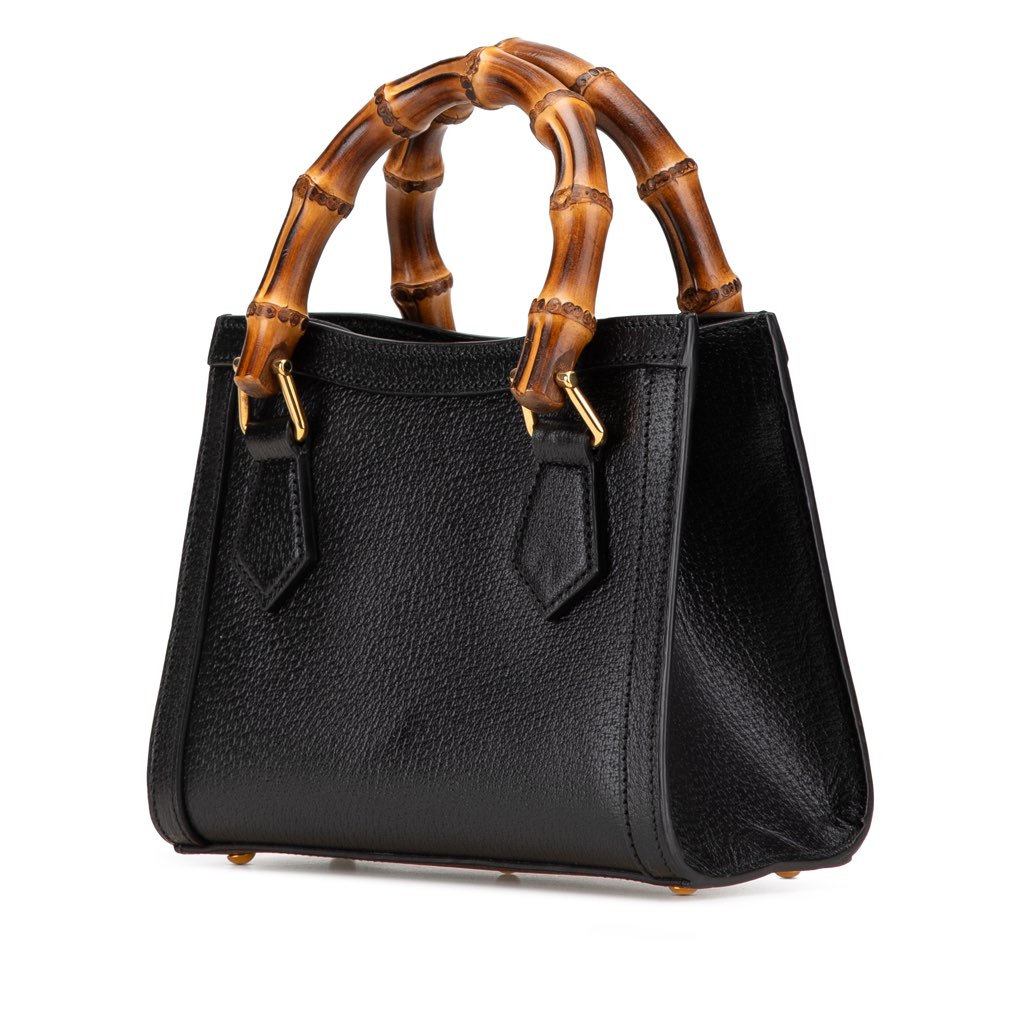 Gucci Small Calfskin Bamboo Diana Satchel - Back view