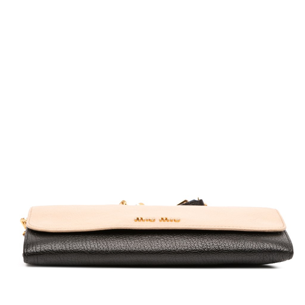 Miu Miu Bicolor Leather Wallet On Chain - 3