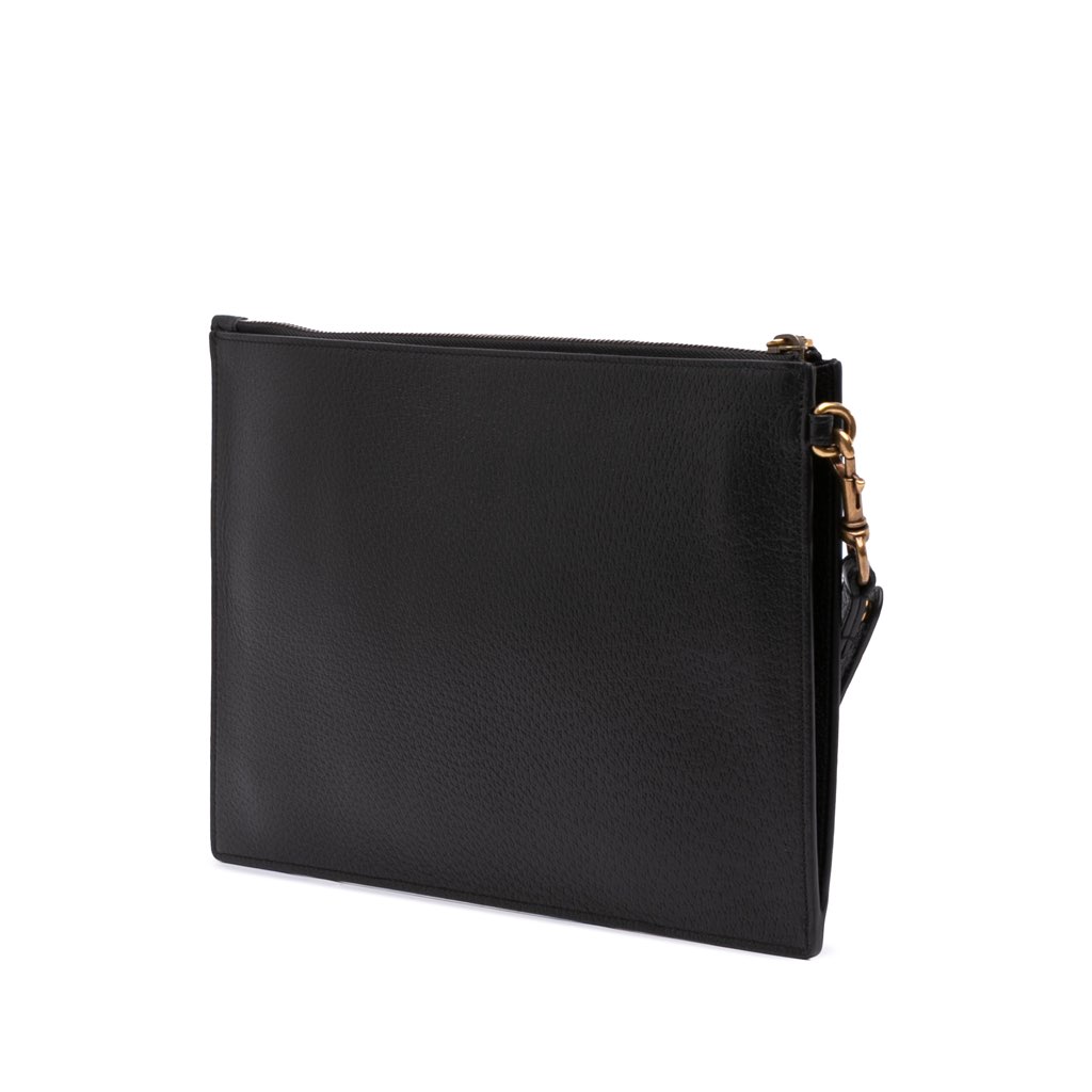 Gucci Leather Web Agora Clutch - 2