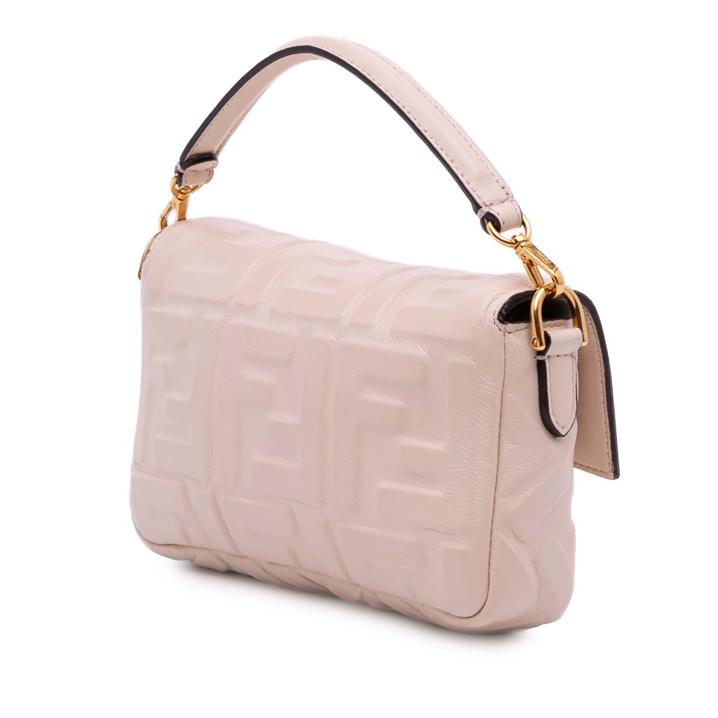 Fendi Mini Zucca Embossed Leather Baguette Satchel - 2
