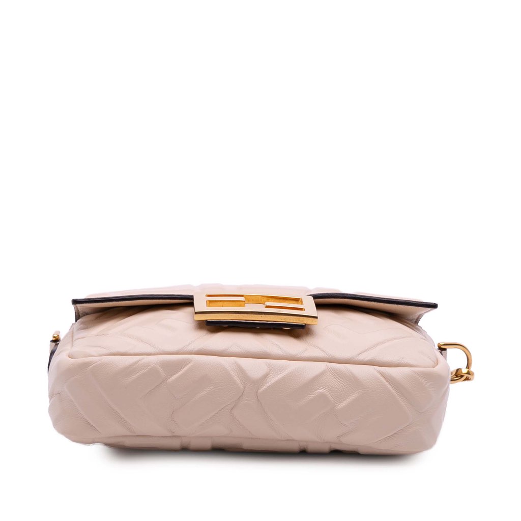Fendi Mini Zucca Embossed Leather Baguette Satchel - 3