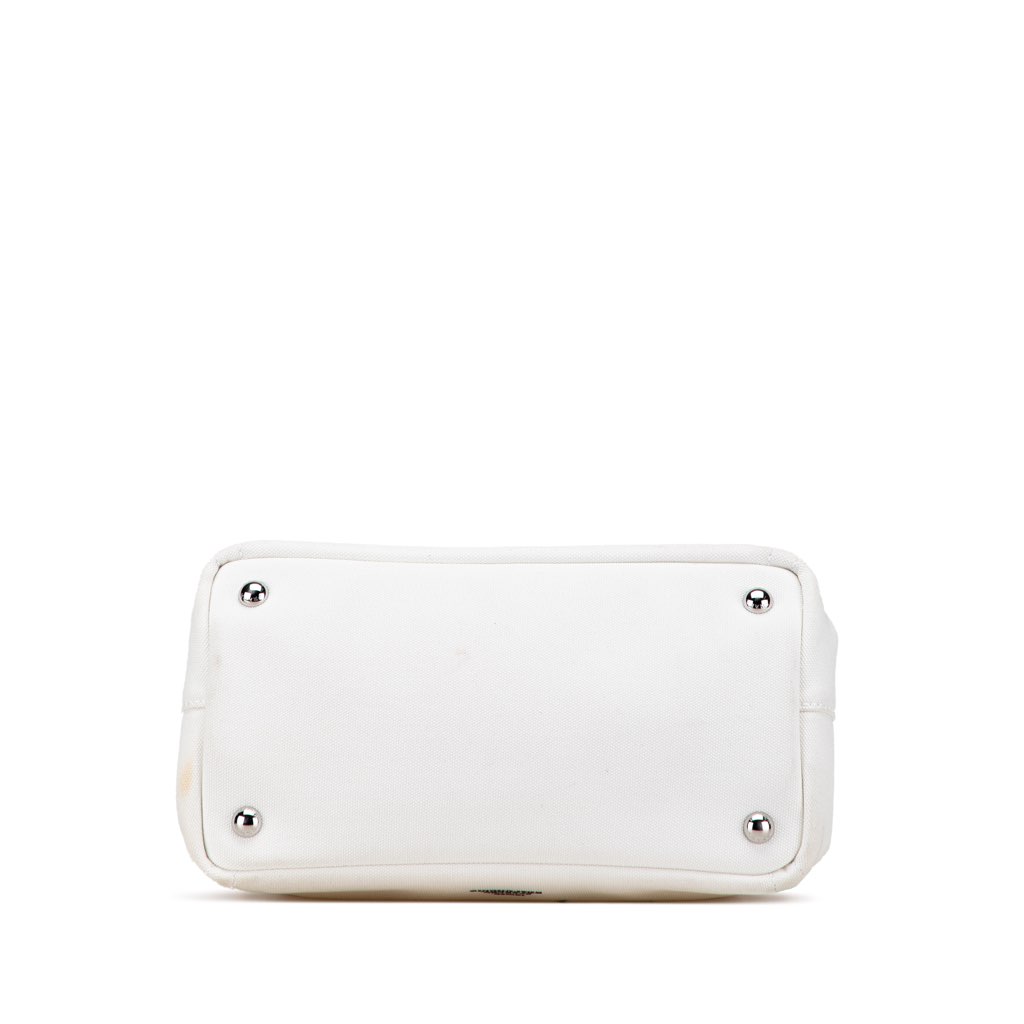 Prada Small Canvas Canapa Floral And Symbols Satchel - Image 6