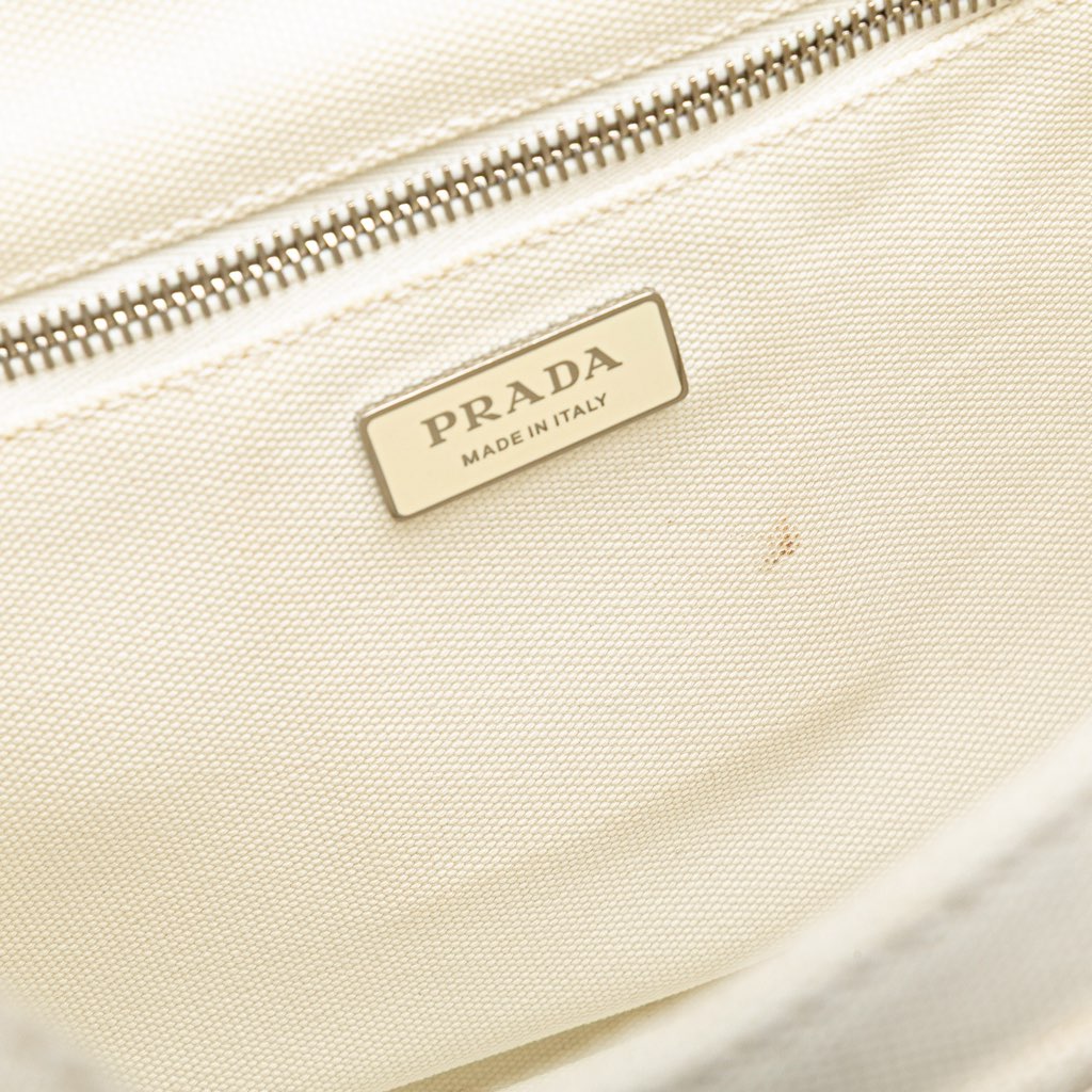 Prada Small Canvas Canapa Floral And Symbols Satchel - Detail 2