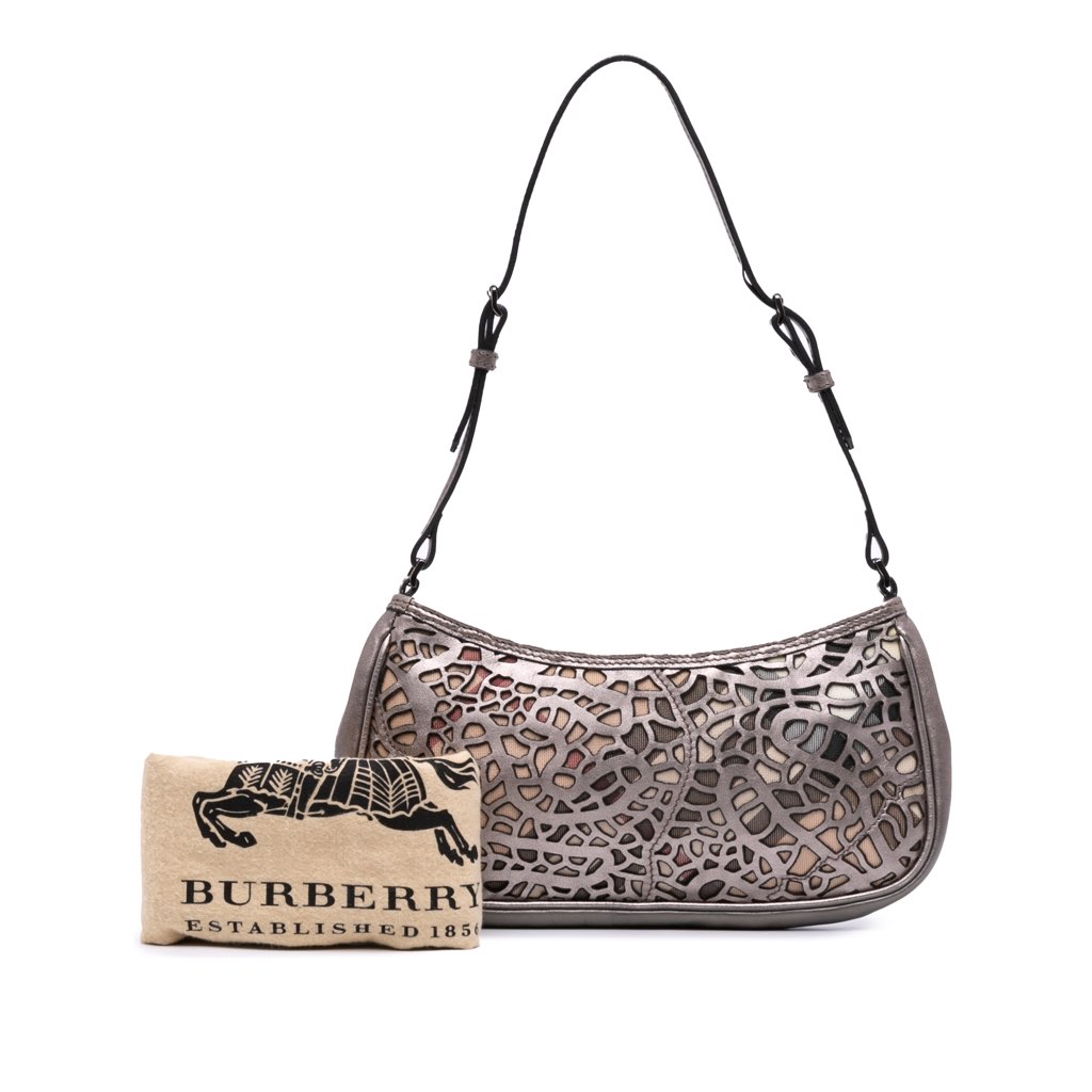 Burberry Nova Check Cutout Leather Accessory Pochette - Image 15