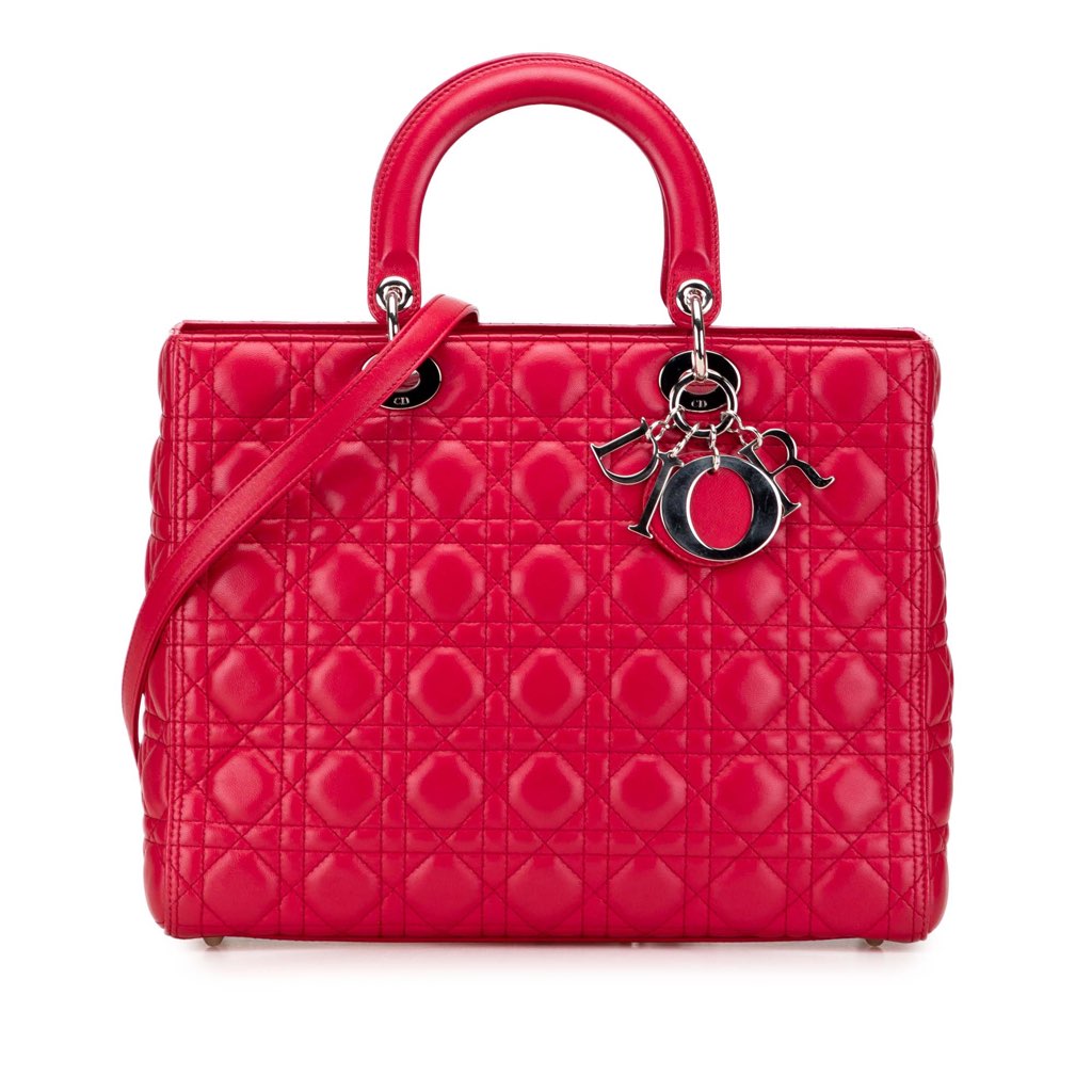 Dior Large Lambskin Cannage Lady Dior