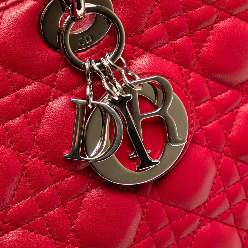 Dior Large Lambskin Cannage Lady Dior - Image 10