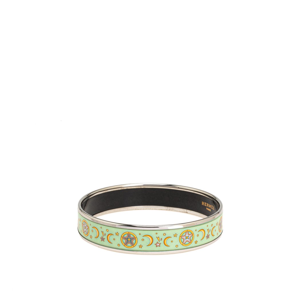 Hermès Narrow Moon Stars Enamel Bangle 65 - Back view