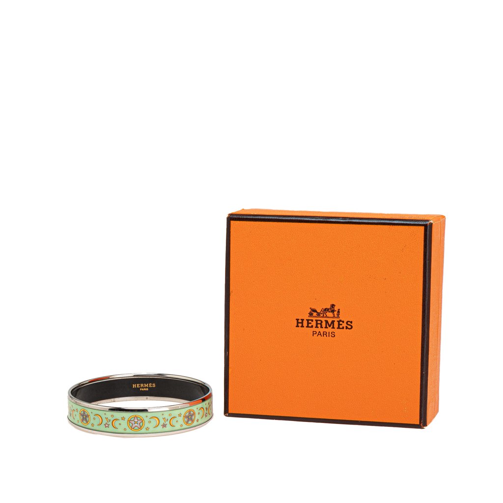 Hermès Narrow Moon Stars Enamel Bangle 65 - Detail 1