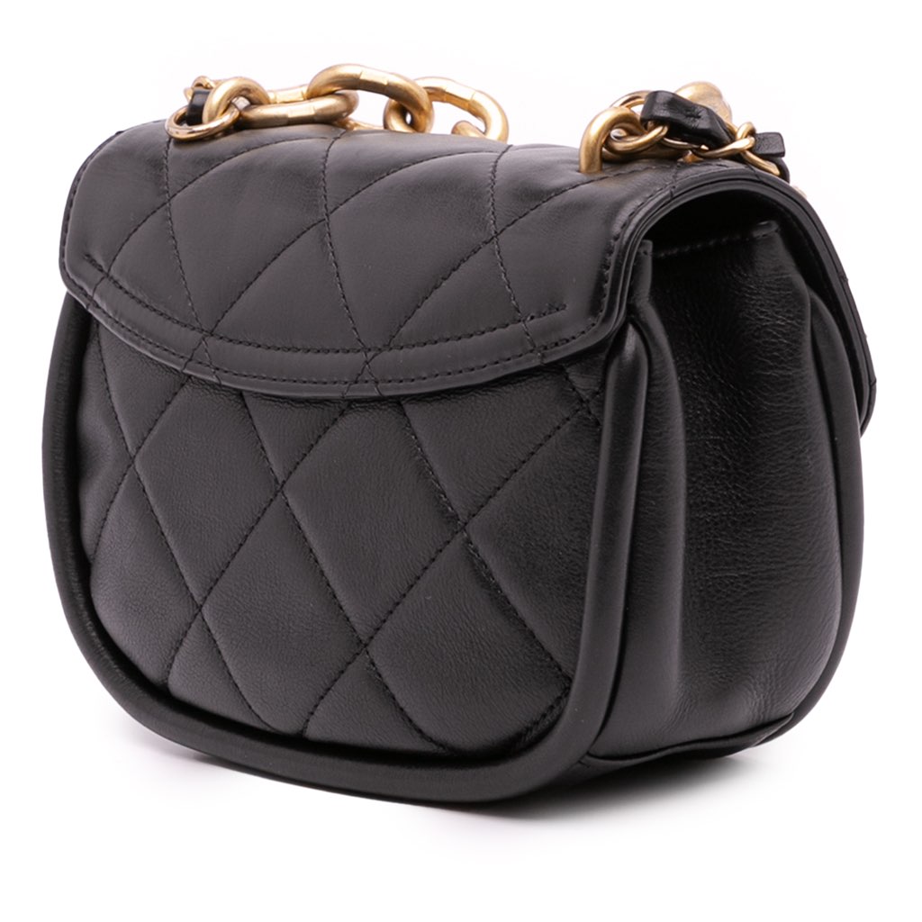 Chanel Mini CC Quilted Calfskin Round Moon Messenger Flap - Back view