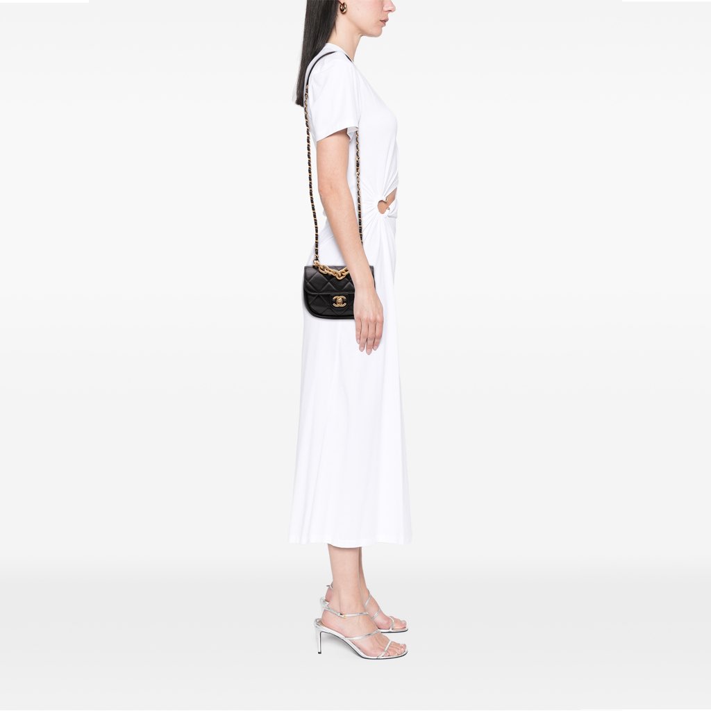 Chanel Mini CC Quilted Calfskin Round Moon Messenger Flap - Image 15