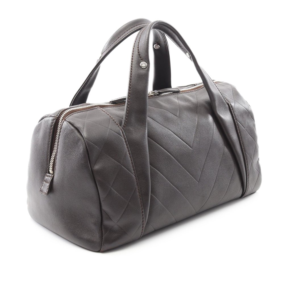 Chanel CC Chevron Quilted Lambskin Boston Bag - 2