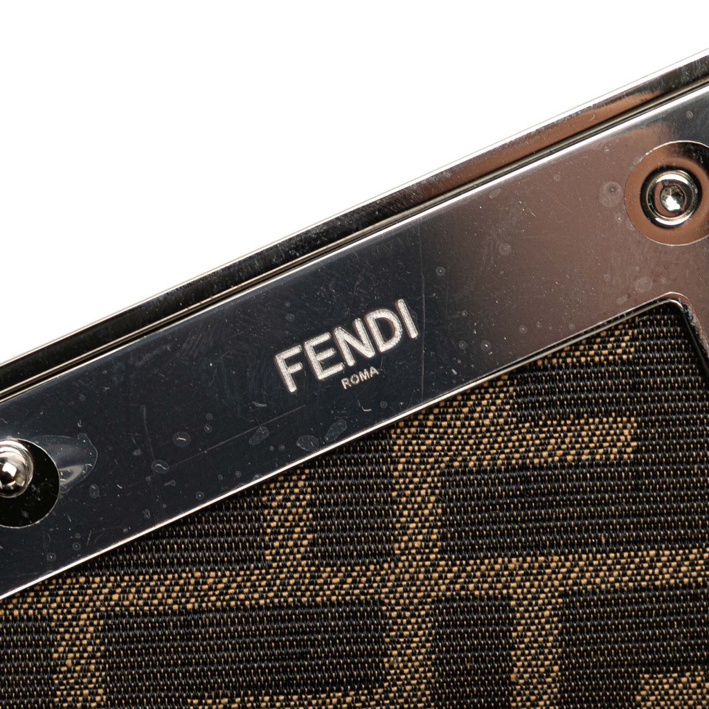 Fendi Small Fendi First Leather and Suede Striped Crossbody - Detail 2