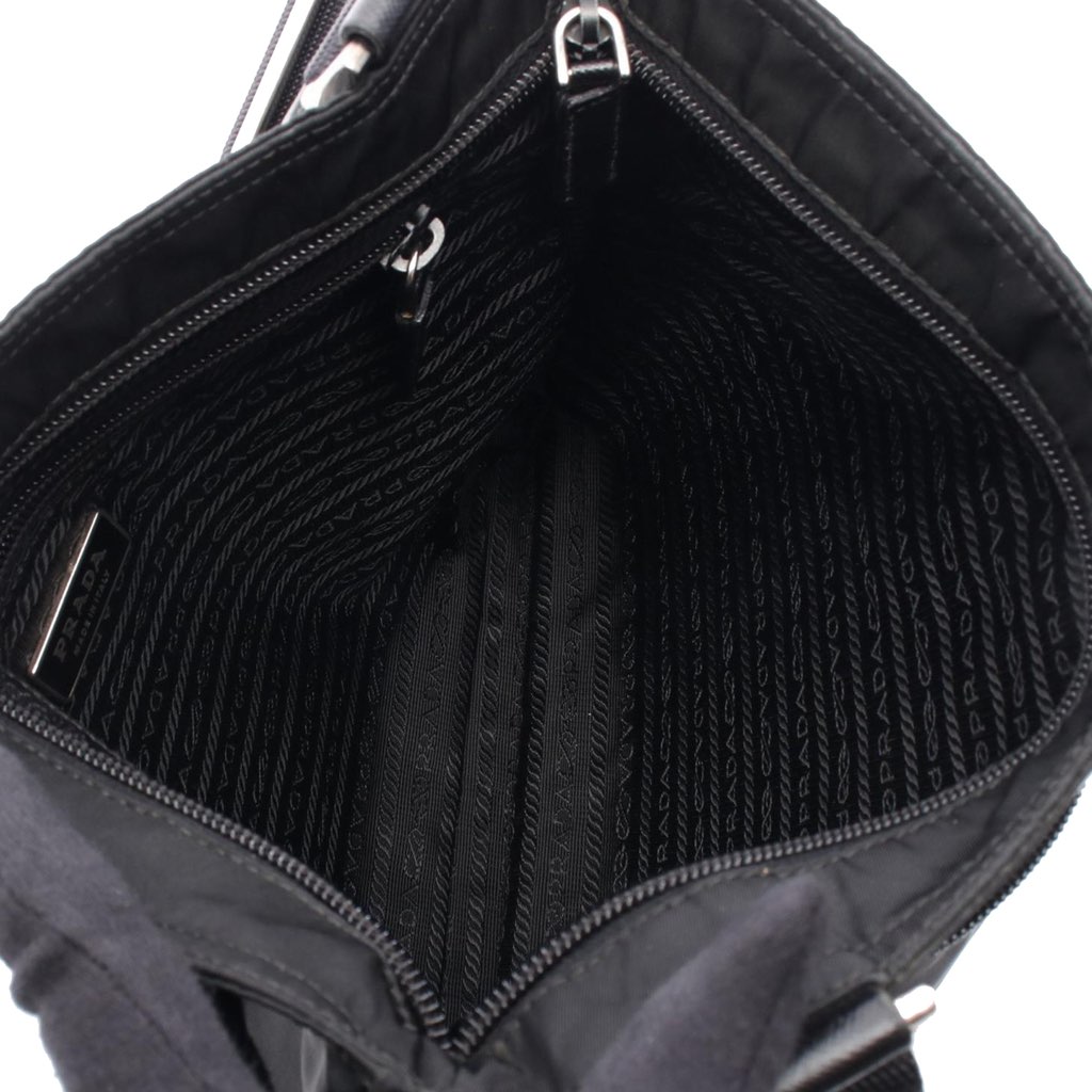 Prada Saffiano Trimmed Re Nylon Zip Top Crossbody - 3