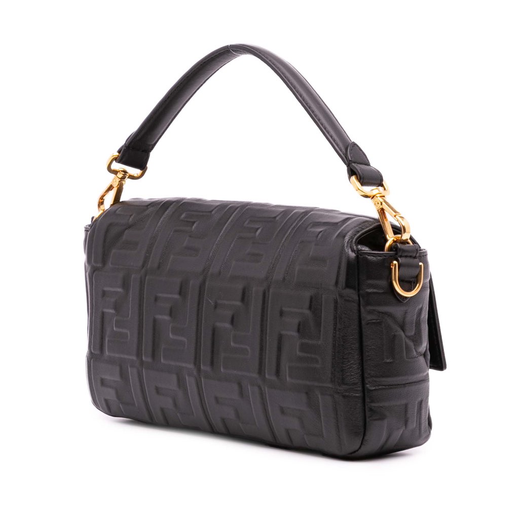Fendi Zucca Embossed Leather Baguette Satchel - Back view