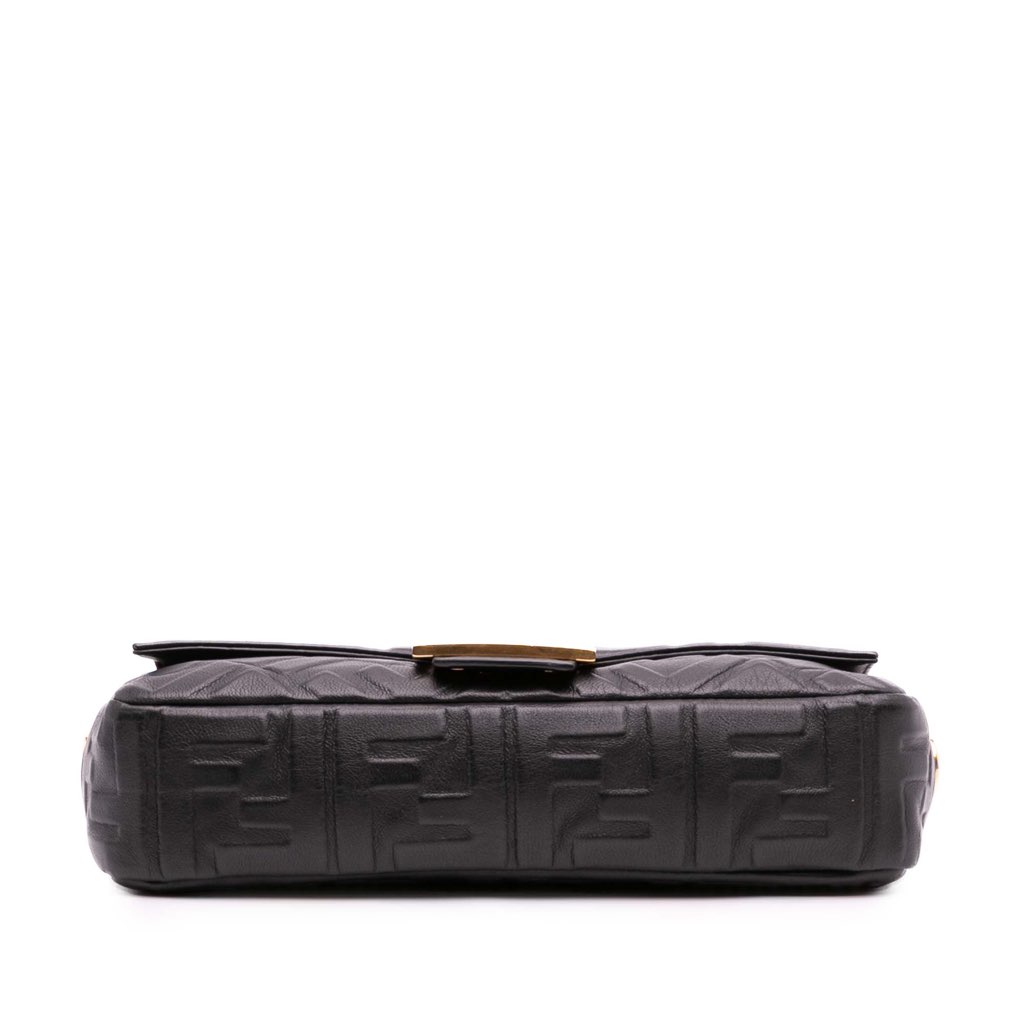 Fendi Zucca Embossed Leather Baguette Satchel - Image 6