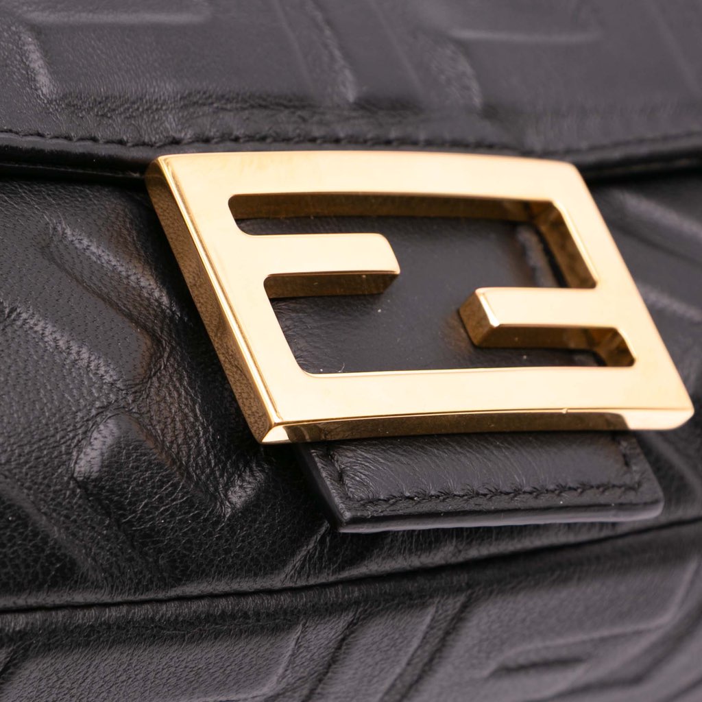 Fendi Zucca Embossed Leather Baguette Satchel - Detail 2