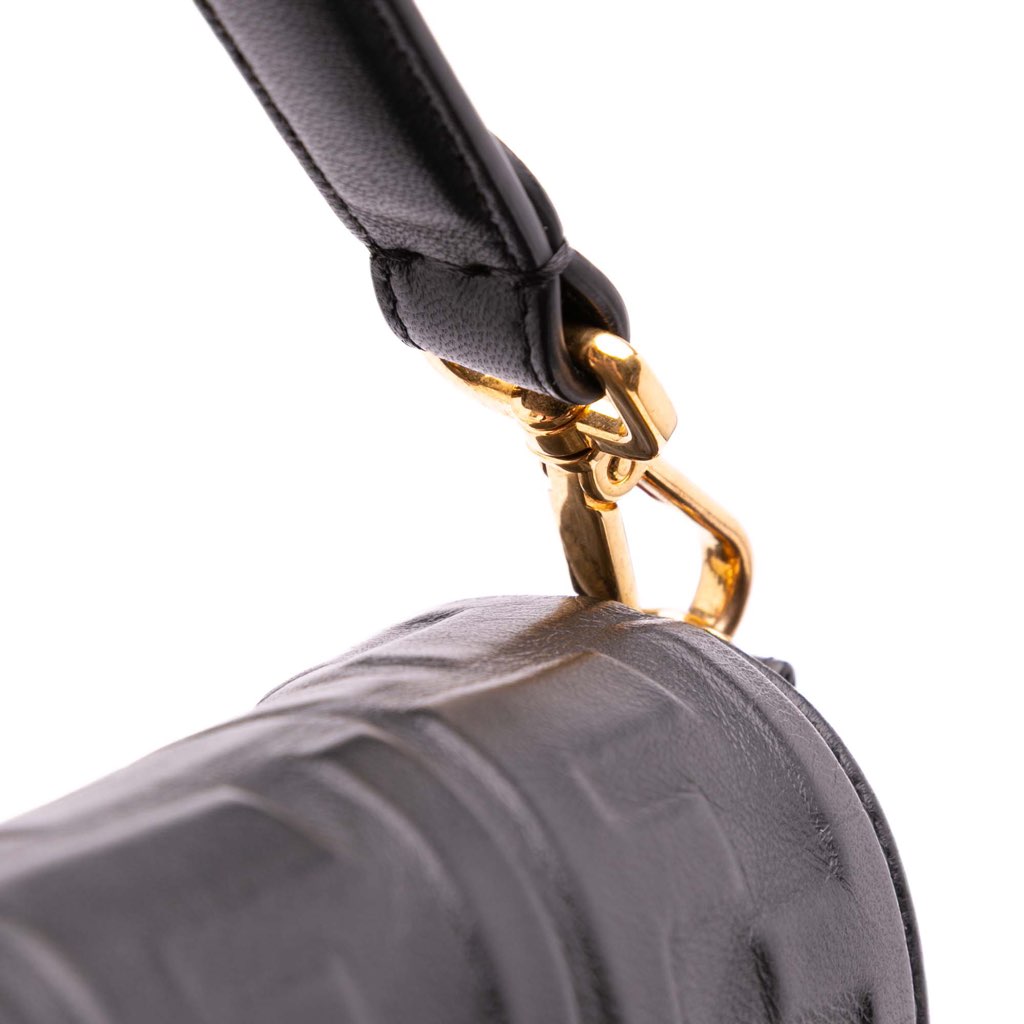 Fendi Zucca Embossed Leather Baguette Satchel - Image 12