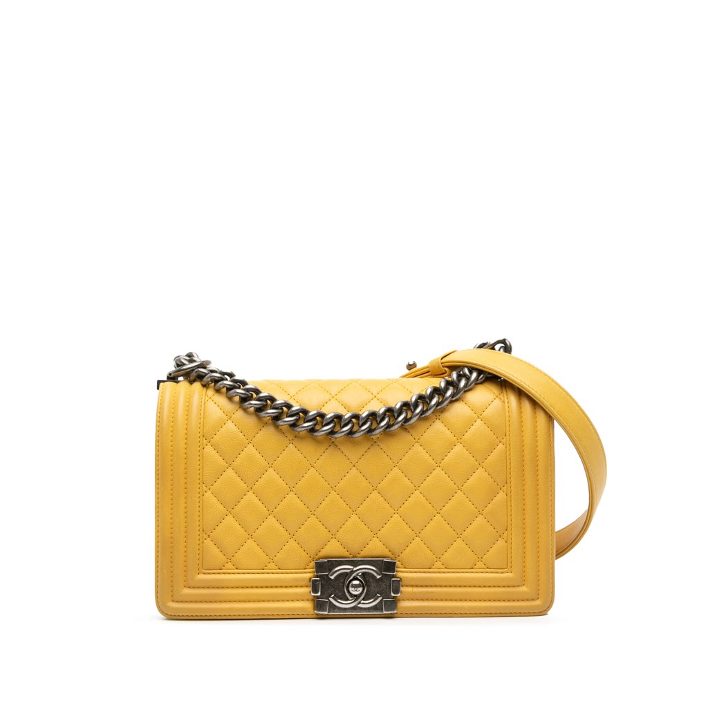 Chanel Old Medium Quilted Calfskin Boy Flap