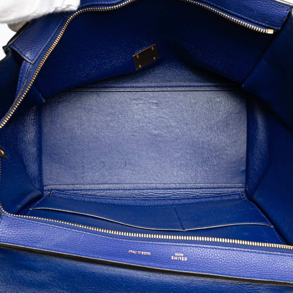 Celine Small Drummed Calfskin and Suede Trapeze Satchel - 4