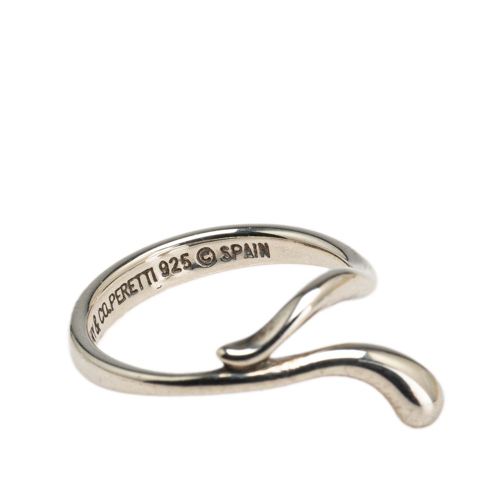 Tiffany & Co Elsa Peretti Sterling Silver Teardrop Ring - 5
