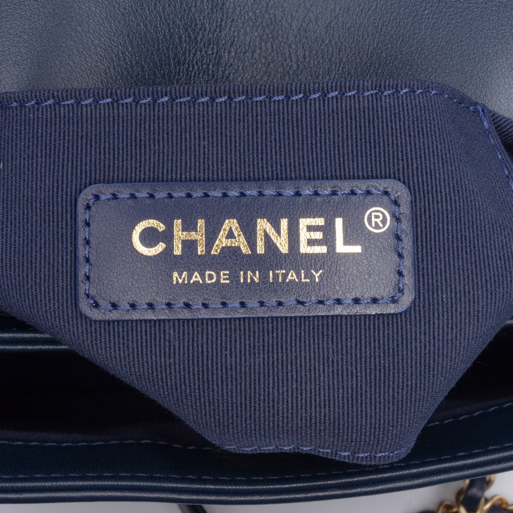 Chanel CC Quilted Lambskin Triple Pearl Chain Flap - Side view