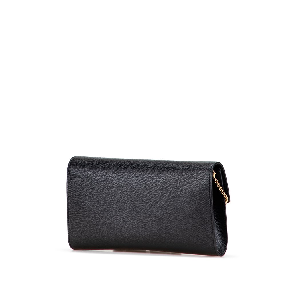Salvatore Ferragamo Leather Gancini Icona Clutch on Chain - 2