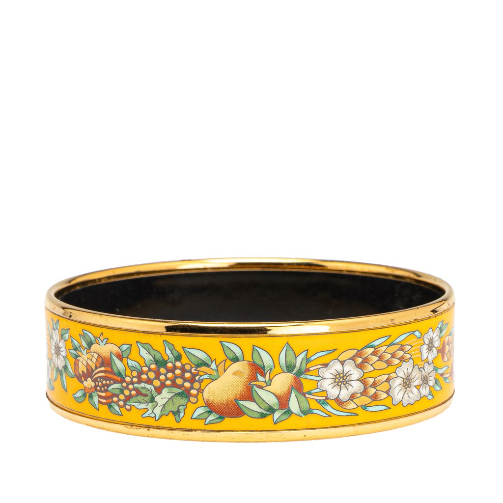 Hermès Wide Enamel Wheat and Fruits Bangle GM - Image 6