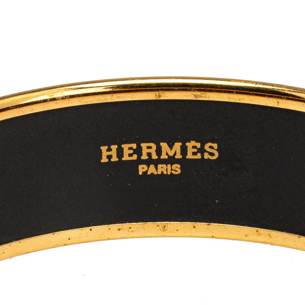 Hermès Wide Enamel Wheat and Fruits Bangle GM - 4