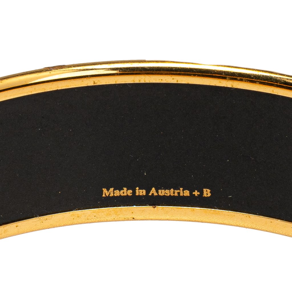 Hermès Wide Enamel Wheat and Fruits Bangle GM - Side view