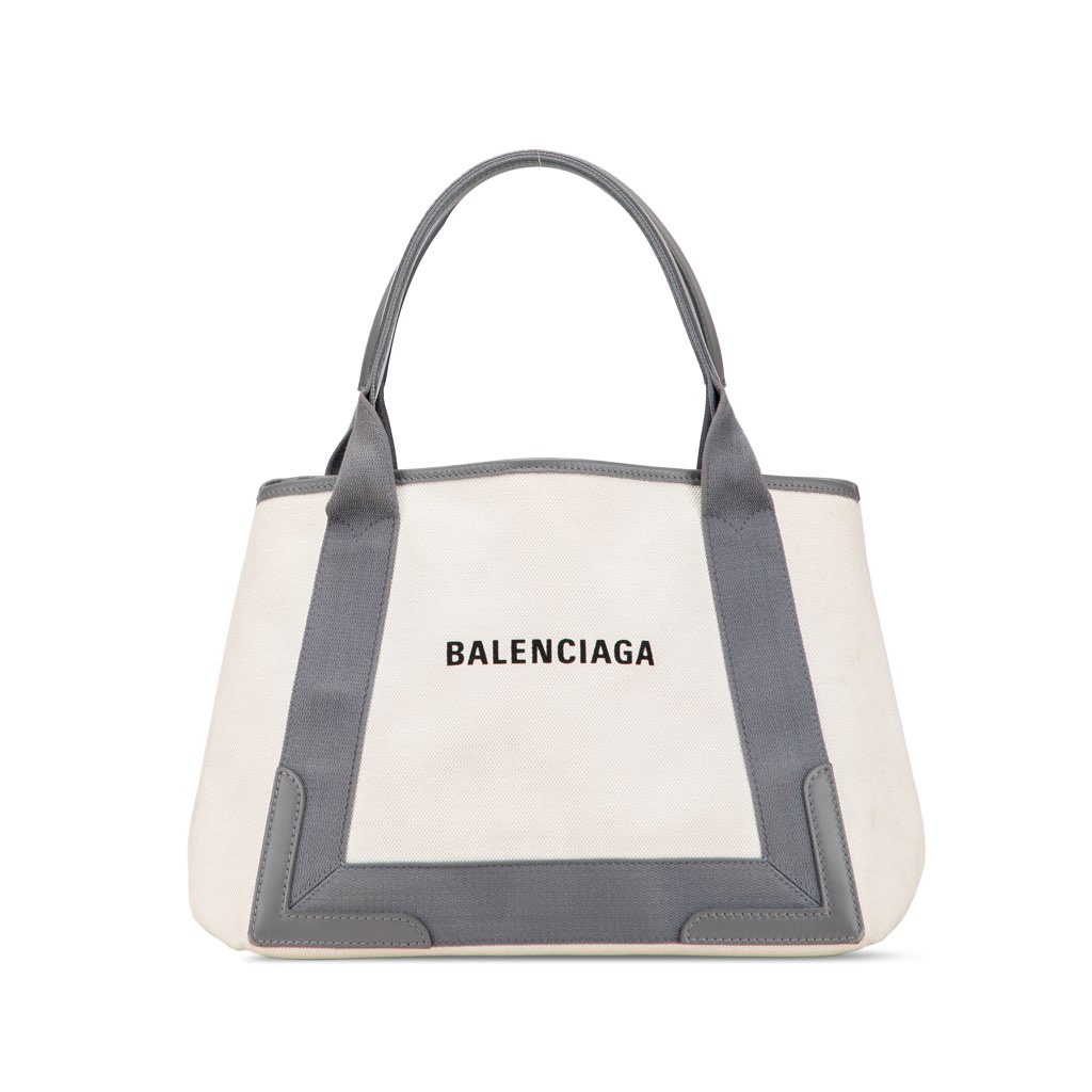 Balenciaga Canvas Navy Cabas Tote S