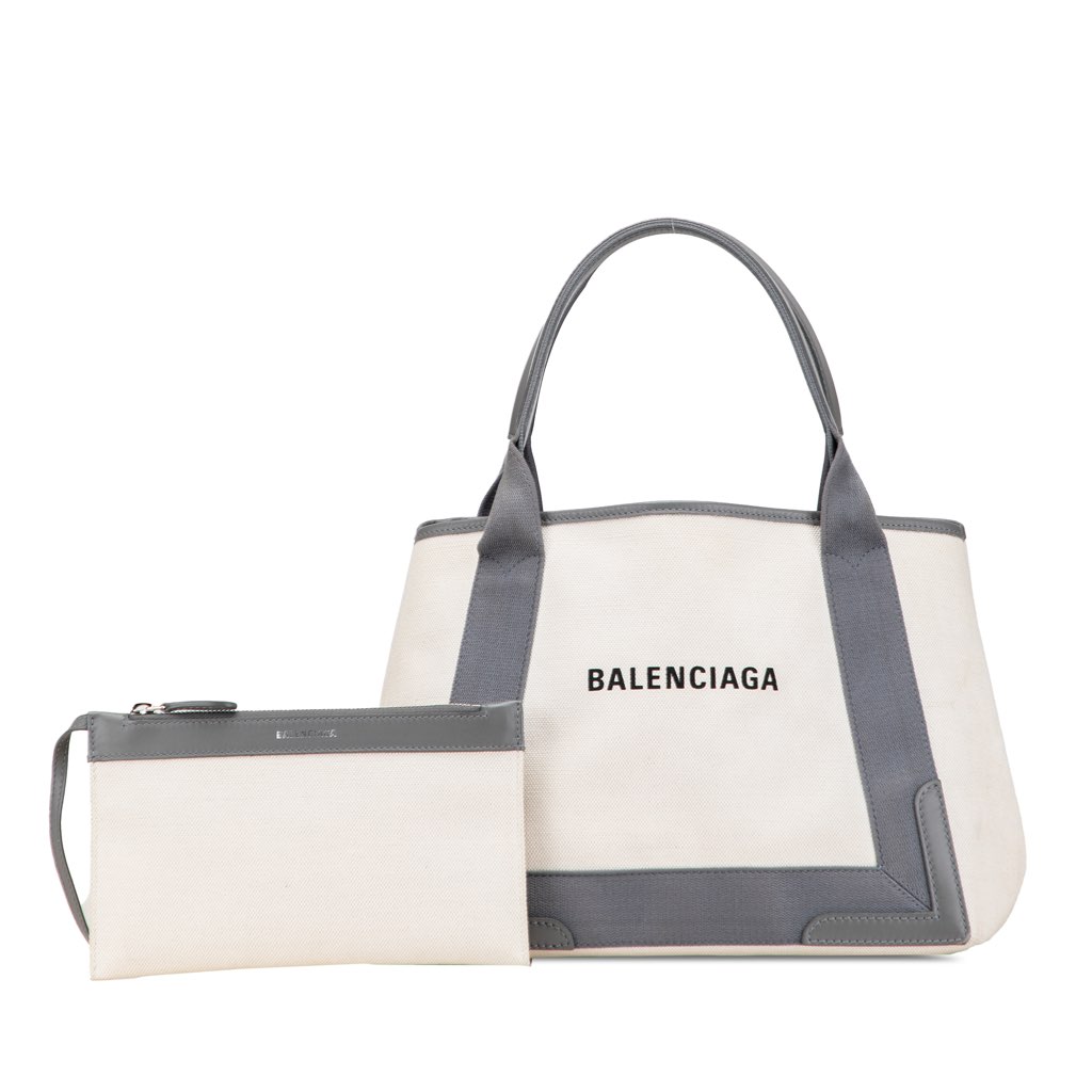 Balenciaga Canvas Navy Cabas Tote S - Image 13